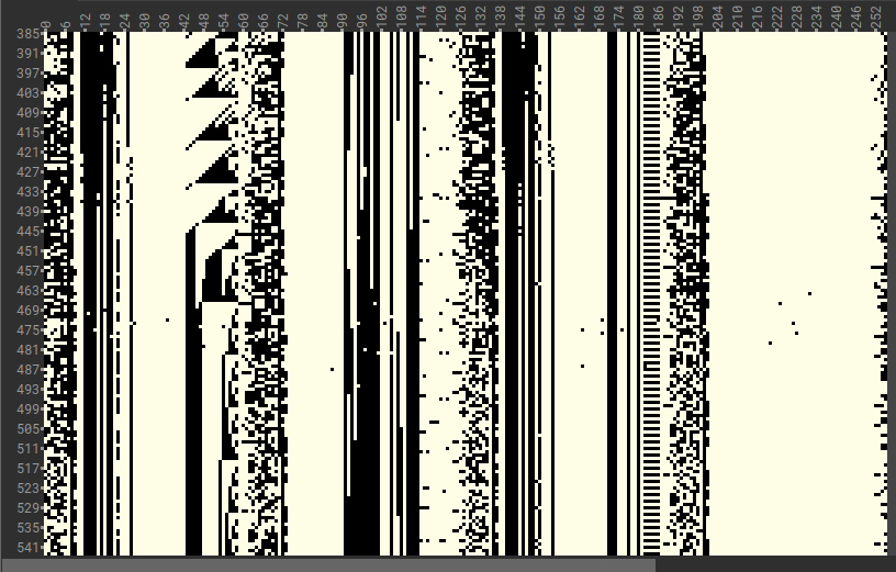 Bitview of transit showing a frame counter